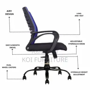 Office Chairs; Clerical Mesh Chair With Blue Backrest