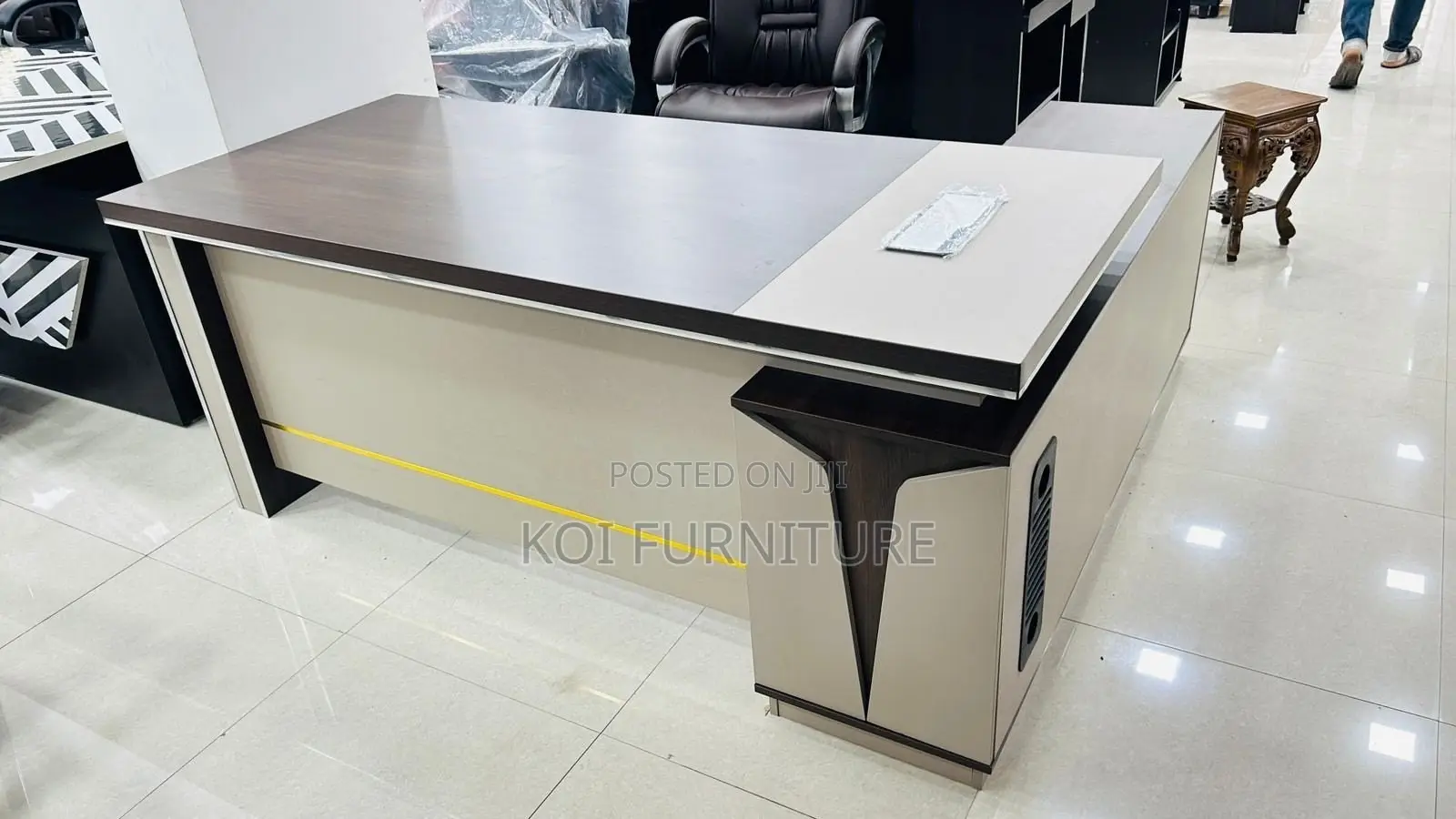 Office Desk; 1.6m Wooden L Shaped Executive Office Managers Desk