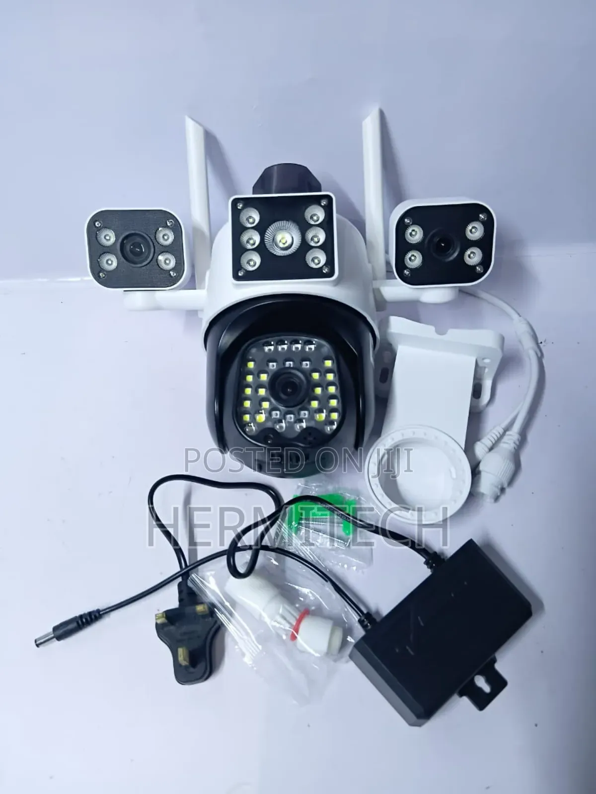 Triple Lens Alarm System Electric Models CCTV With Ethernet Cable