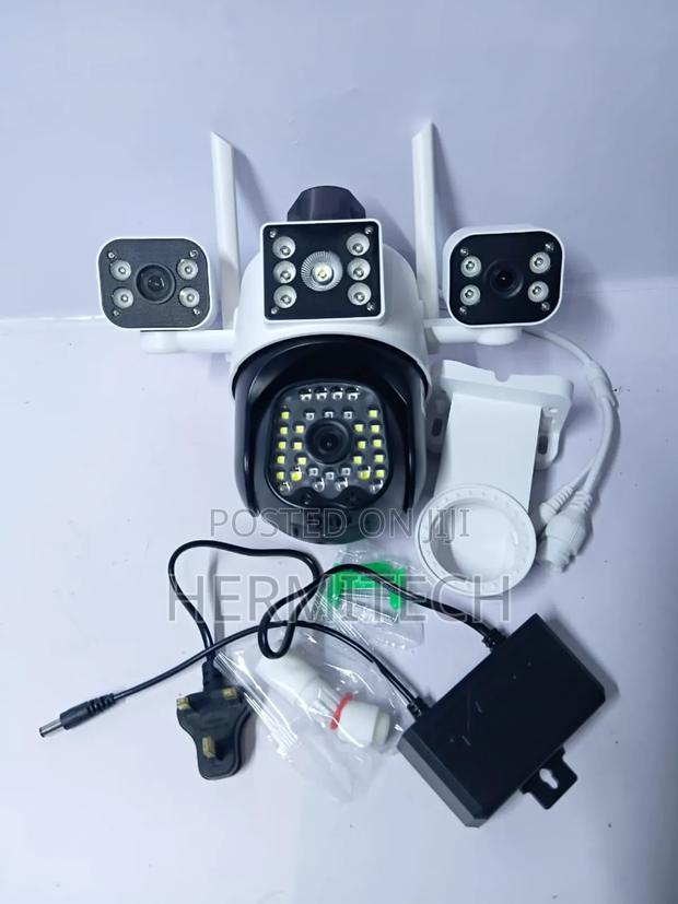 Triple Lens Alarm System Electric Models CCTV With Ethernet Cable - thumbnail 2