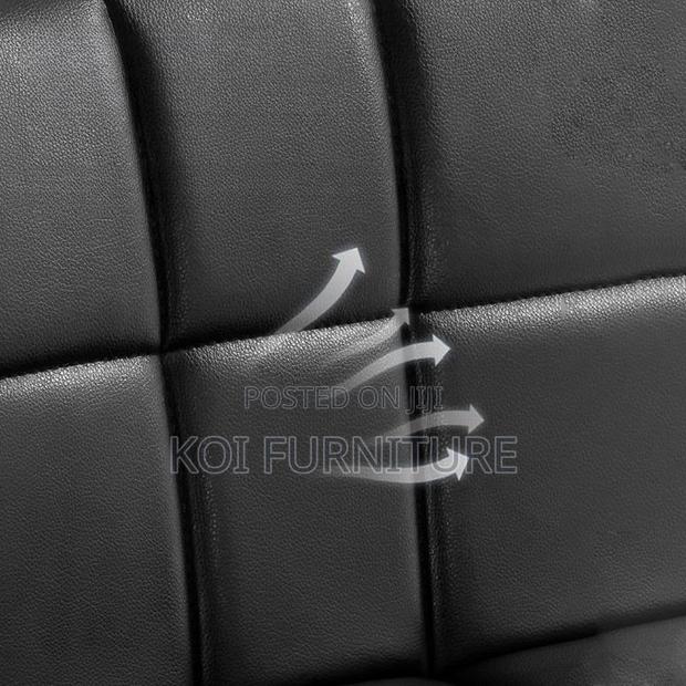 Barstools; Leather Black Swivel Adjustable Ergonomic Barstool - thumbnail 5