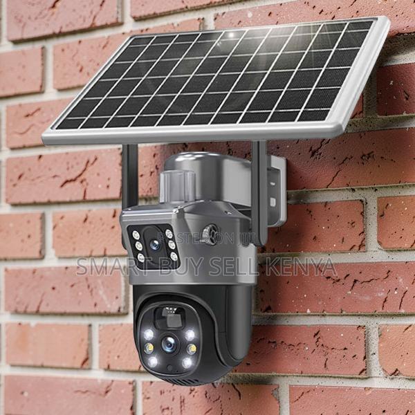 Long Battery Life 12mp 4g PTZ Rotating Dual Lens Solar Security Camera