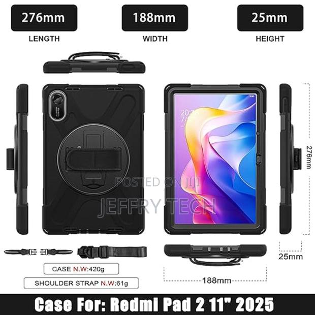 Cedo Xiaomi Redmi Pad 2 11 Inch Case, Rugged 3 Layer Armor Case - thumbnail 2