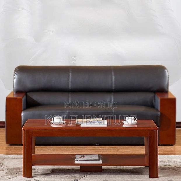 Coffee Table; Mahogany Brown Red Coffee Table for Home Offices - thumbnail 4