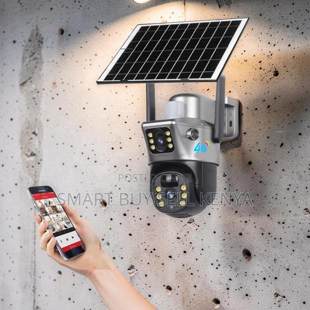 Dustproof Design 12mp 4g PTZ Rotating Dual Lens Solar Security Camera - main view