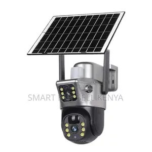 Weatherproof Ip66 12mp 4g PTZ Rotating Dual Lens Solar Security Camera