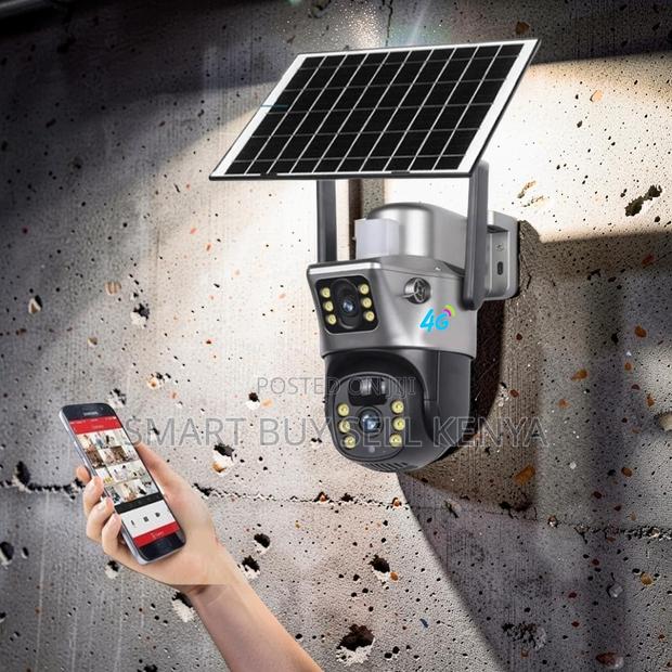 Remote Playback 12mp 4g PTZ Rotating Dual Lens Solar Security Camera