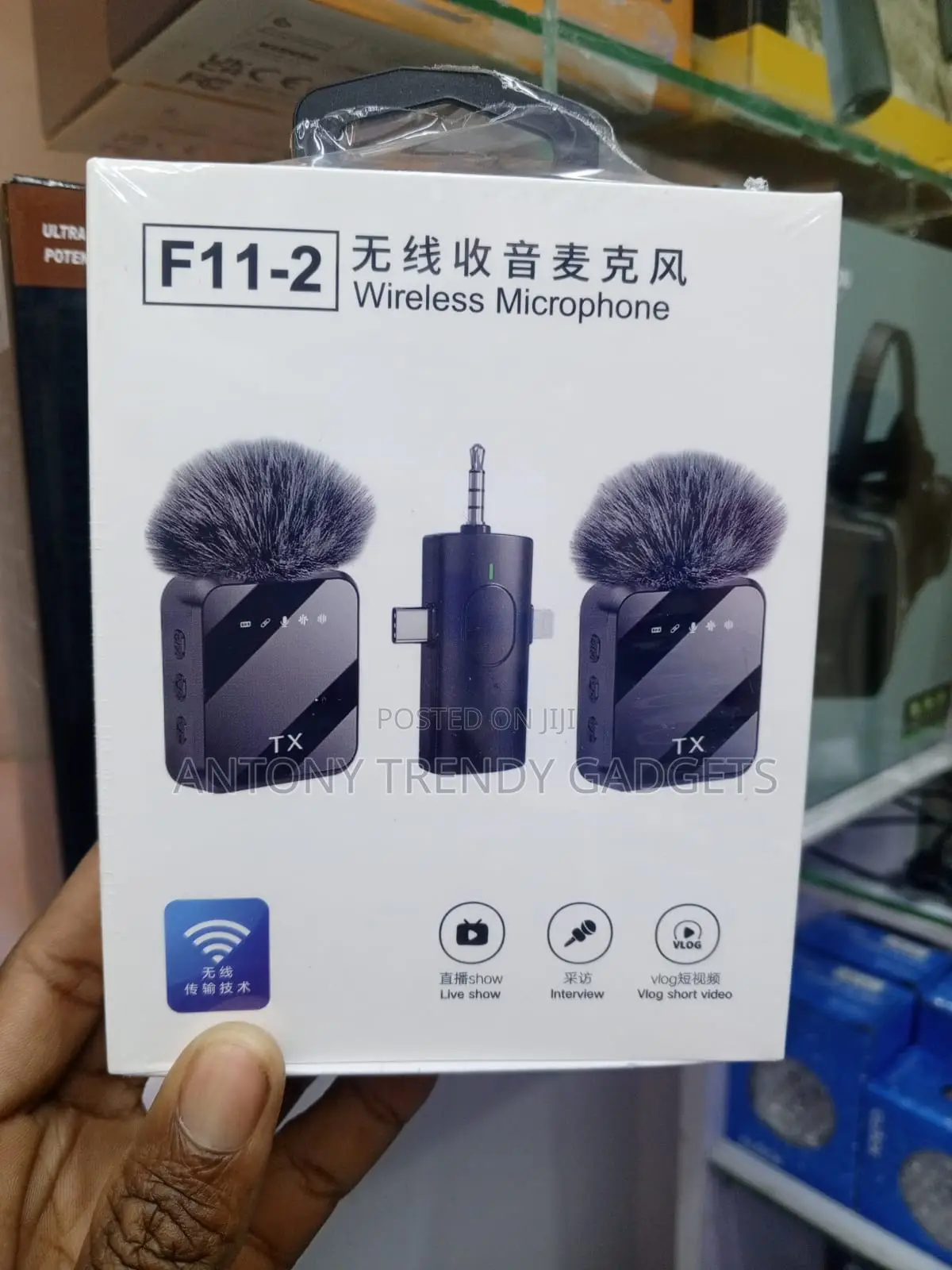 F11-2 Wireless Lapel Mic Kit iPhone Type-c Camera Compatible
