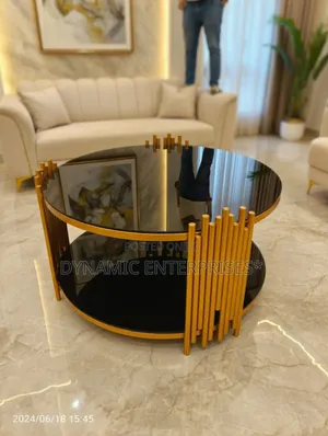 Round Glass-Top Coffee Table