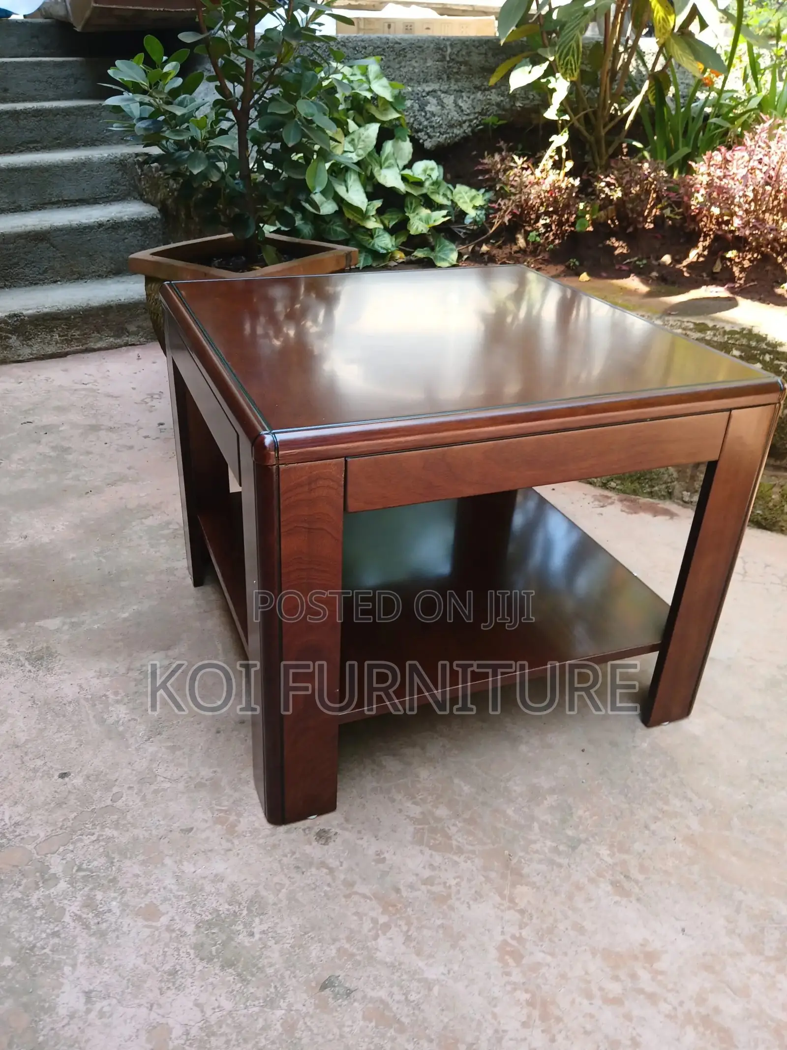 Coffee Table; Square Mahogany Home Office Coffee Table