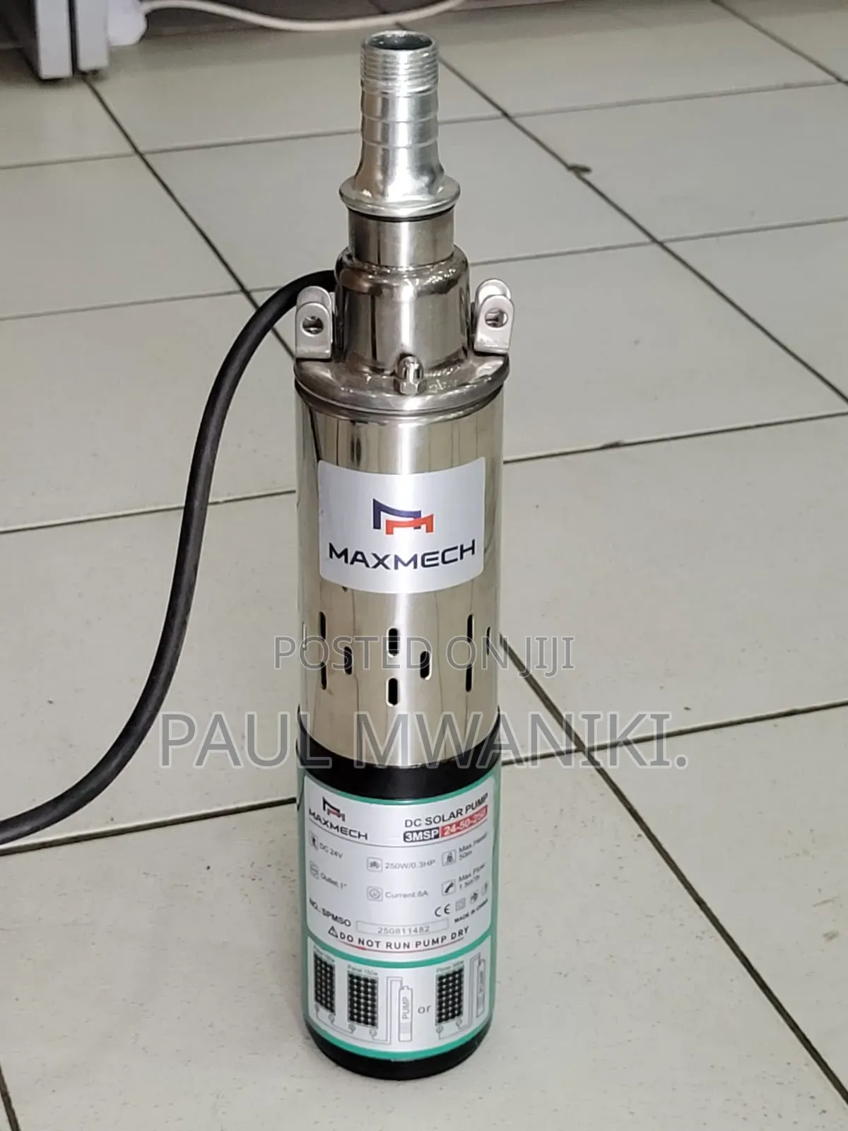 250 Watts ,24v Submersible Maxmech Solar Pump