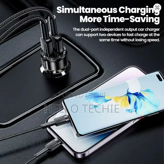 Toocki 60w Car Charger 30w Quick Charge Transparent Case Pd