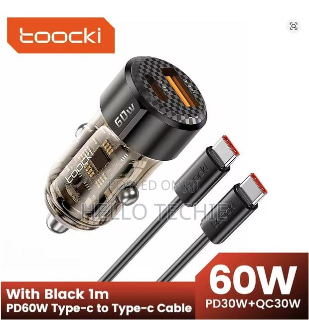 Toocki 60w Car Charger 30w Quick Charge Transparent Case Pd