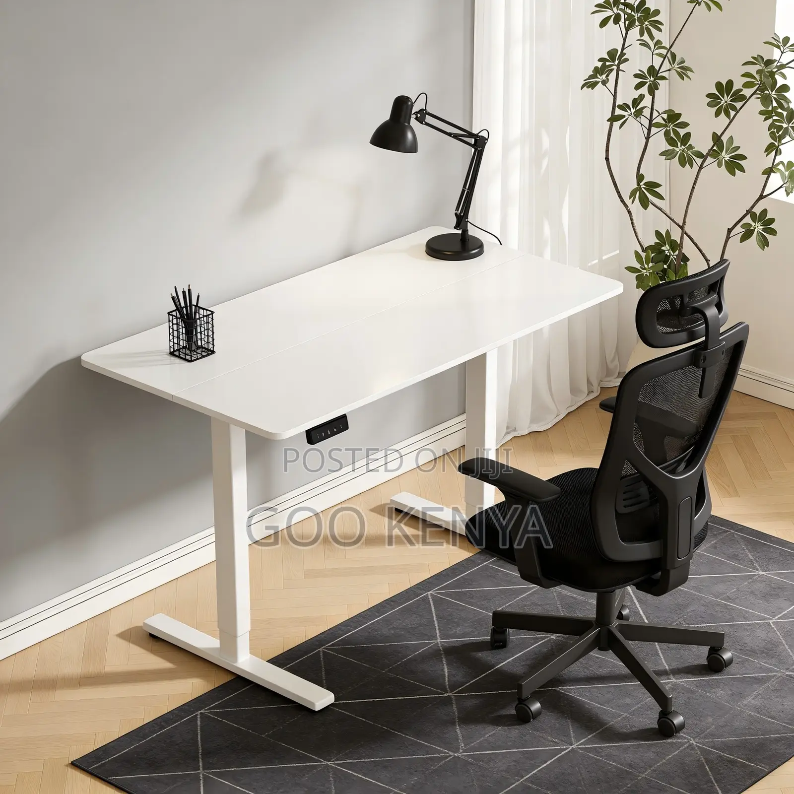 Home Office Desk; Electric Height-adjustable Desk For Computer Use