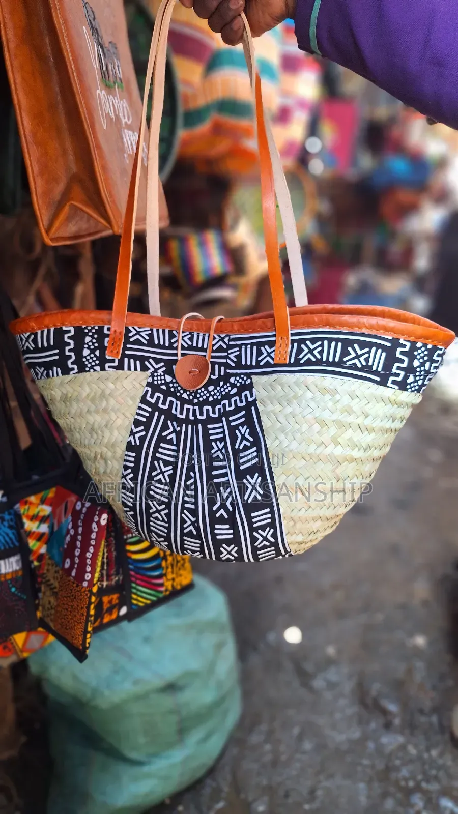 Sisal Kiondo Bags With Kitenge Touch
