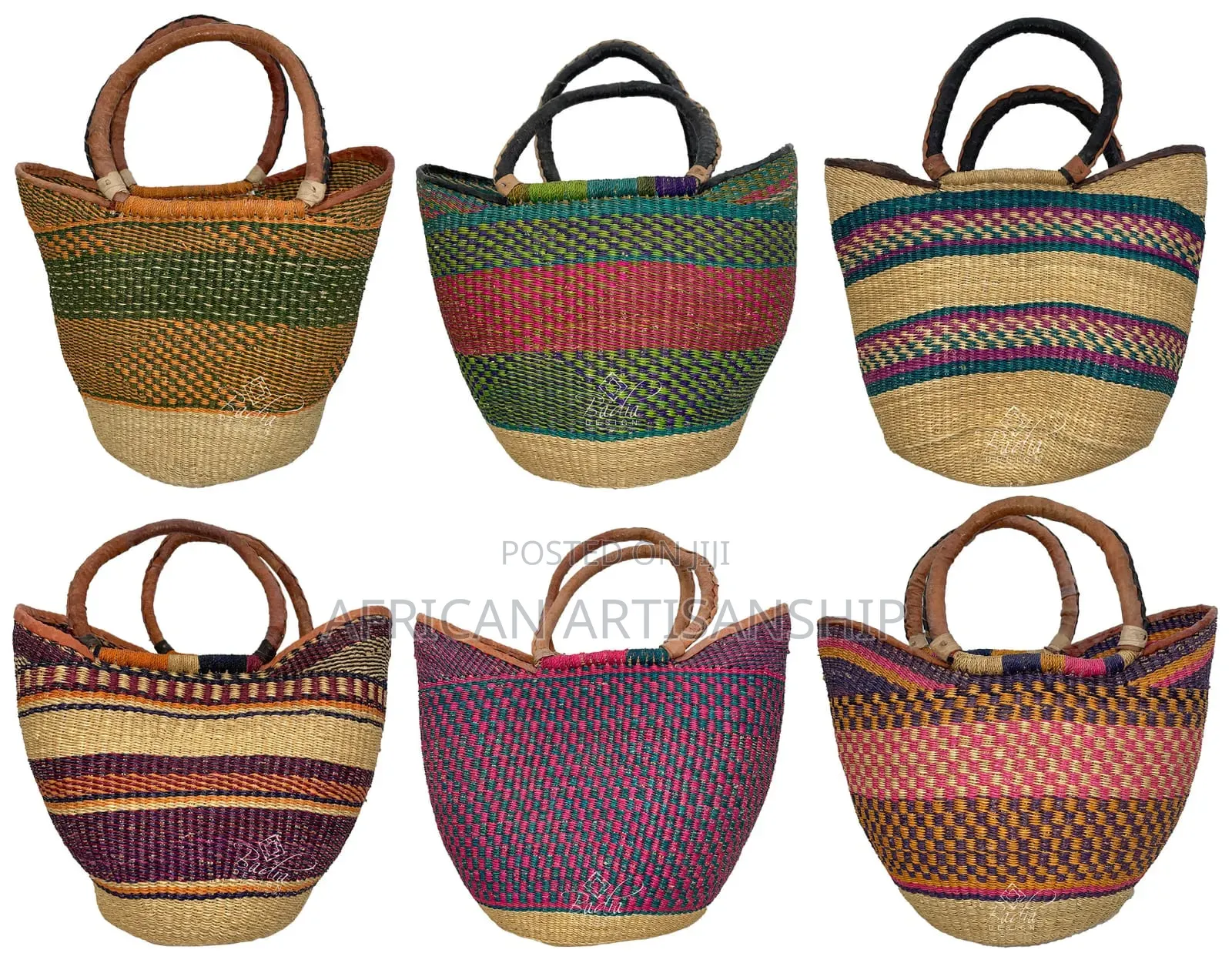 Sisal Kiondo Bags With Kitenge Touch