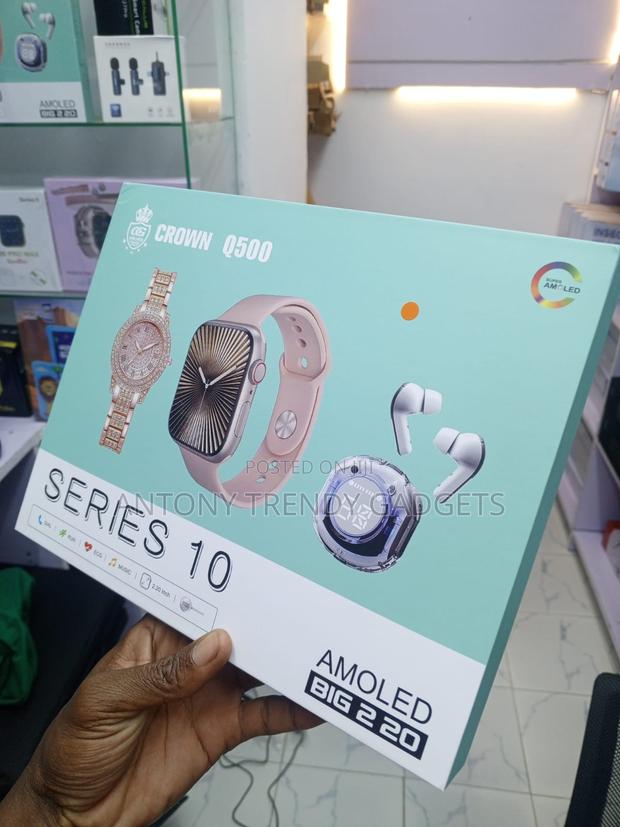 Crown Q500 Series 10 Bluetooth Smartwatch With Health Monitor - thumbnail 3