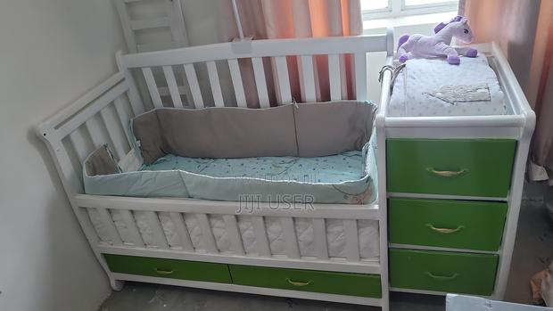 White Green Baby Crib Set - thumbnail 3