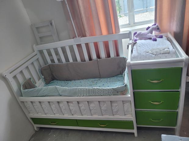 White Green Baby Crib Set - thumbnail 4