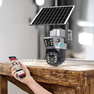 Hd Video 12mp 4g PTZ Rotating Dual Lens Solar Outdoor Security Camera
