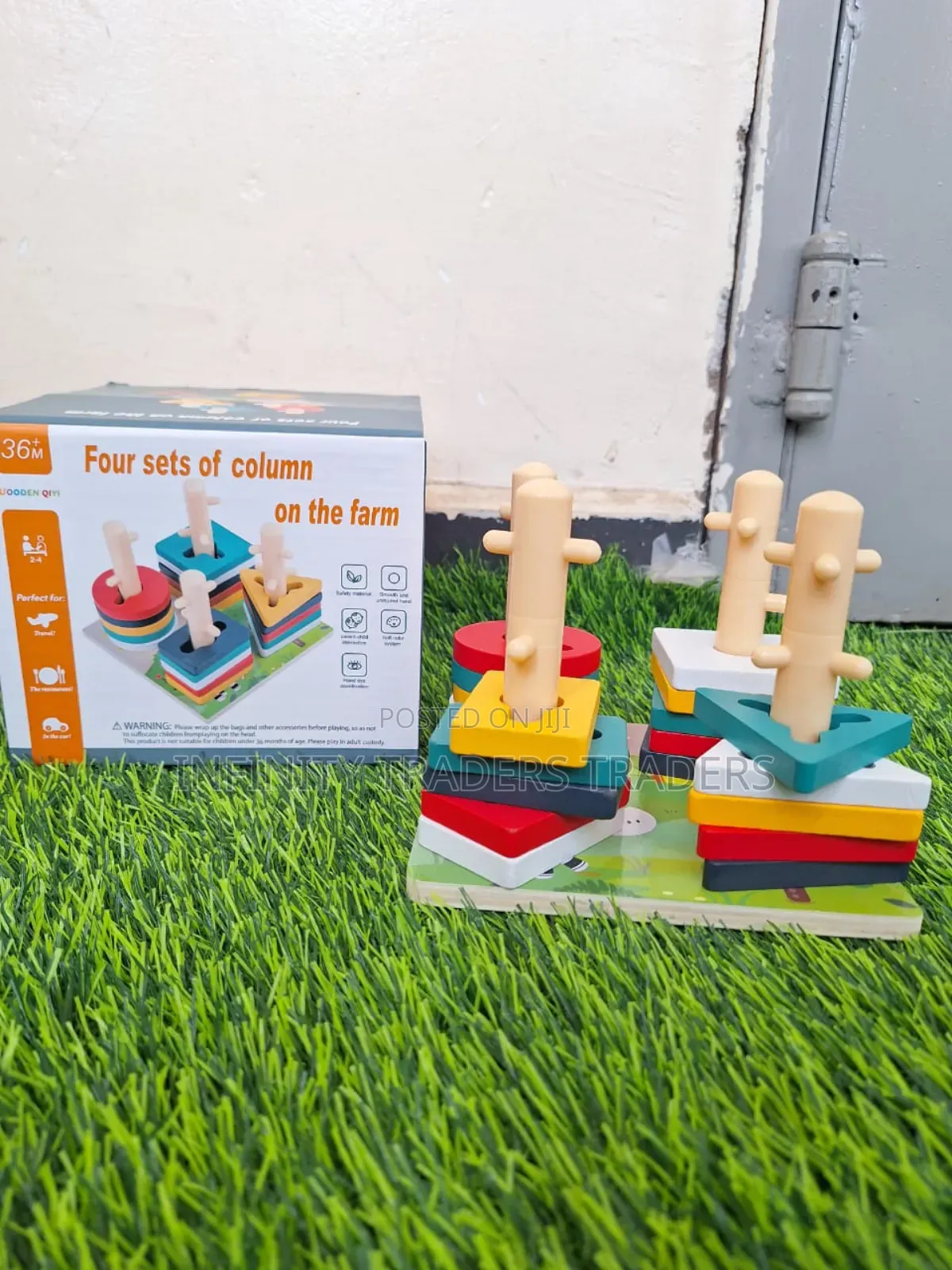 Geometric Kids 4 Column Set Wooden Toy