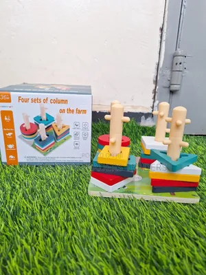 Geometric Kids 4 Column Set Wooden Toy
