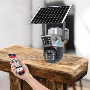Home Security 12mp 4g PTZ Rotating Dual Lens Solar Outdoor CCTV Camera