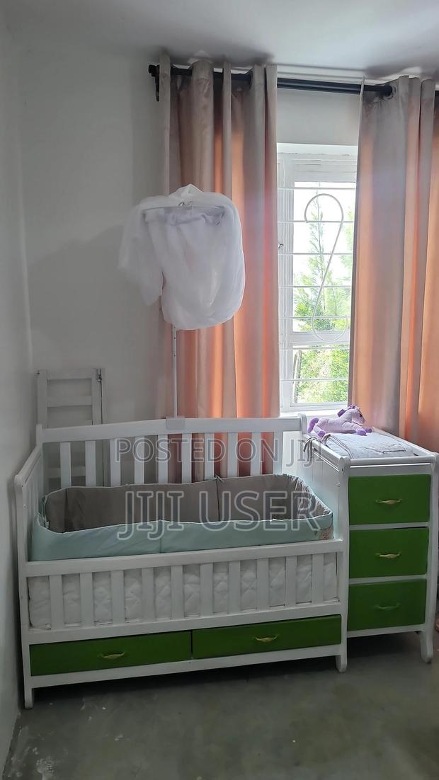 White Green Baby Crib Set - thumbnail 2