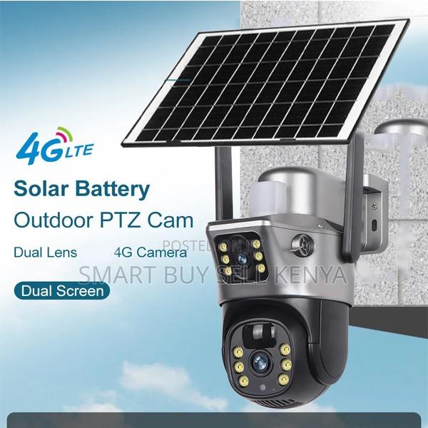 PTZ Tracking 12mp 4g PTZ Rotating Dual Lens Solar Security CCTV Camera