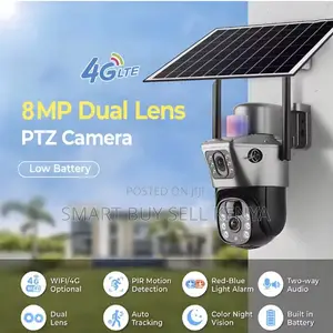 Remote Control 12mp 4g PTZ Rotating Dual Lens Solar Security Camera