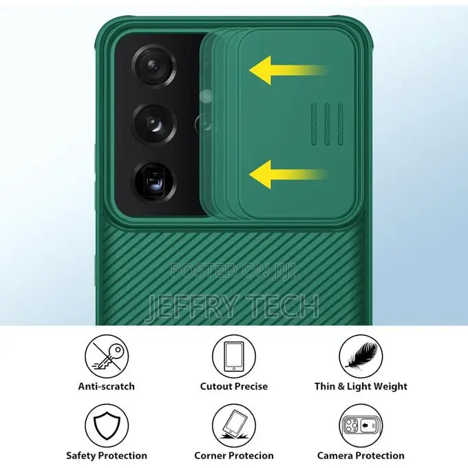 Nillkin Camshield Pro Cover Case for Samsung S25 Ultra, Shock an Green