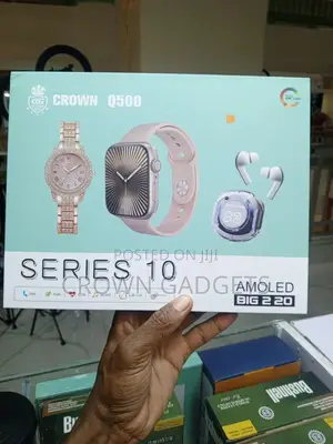 Crown Q500 Series 10 Smartwatch 2.07-Inch Amoled Display