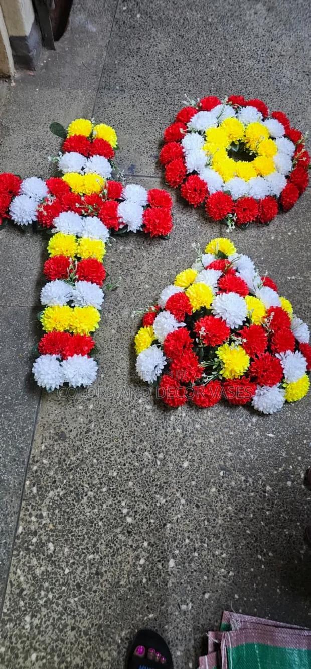 Se of 3 Grave Flowers Artificial
