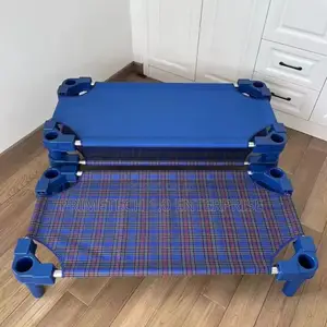 Stackable Kindergarten Canvas-Plastic Bed