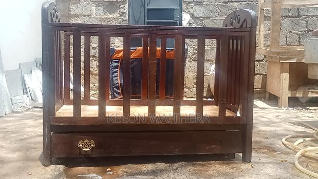 Solid Wooden Baby Cot/Crib With Storage Drawer (Strong Durable) - thumbnail 3