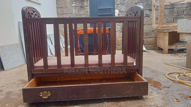 Solid Wooden Baby Cot/Crib With Storage Drawer (Strong Durable) - main view