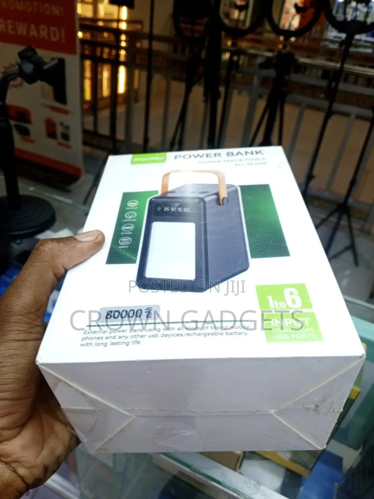 Porpiu 80000mah Power Bank Fast Charging 6 Output Ports