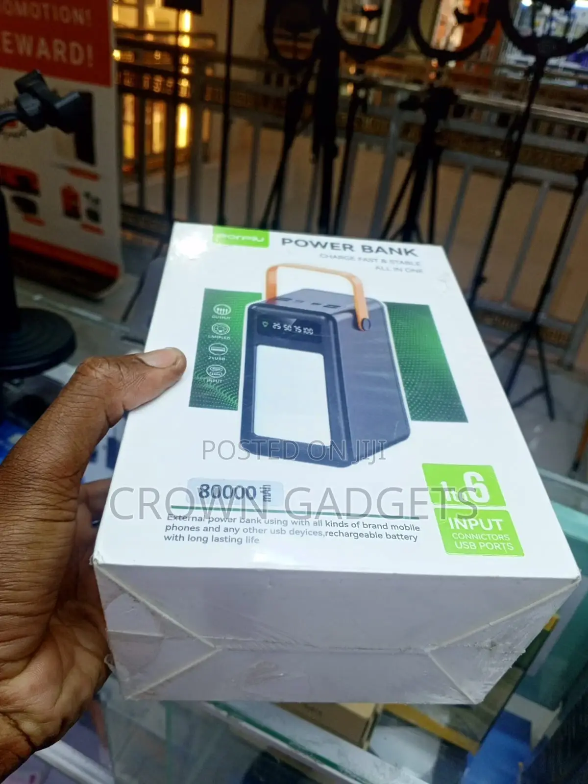 Porpiu 80000mah High Capacity Power Bank 6-in-1 Cables