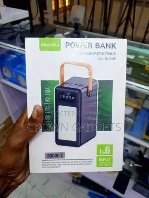 Porpiu 80000mah High Capacity Power Bank 6-in-1 Cables