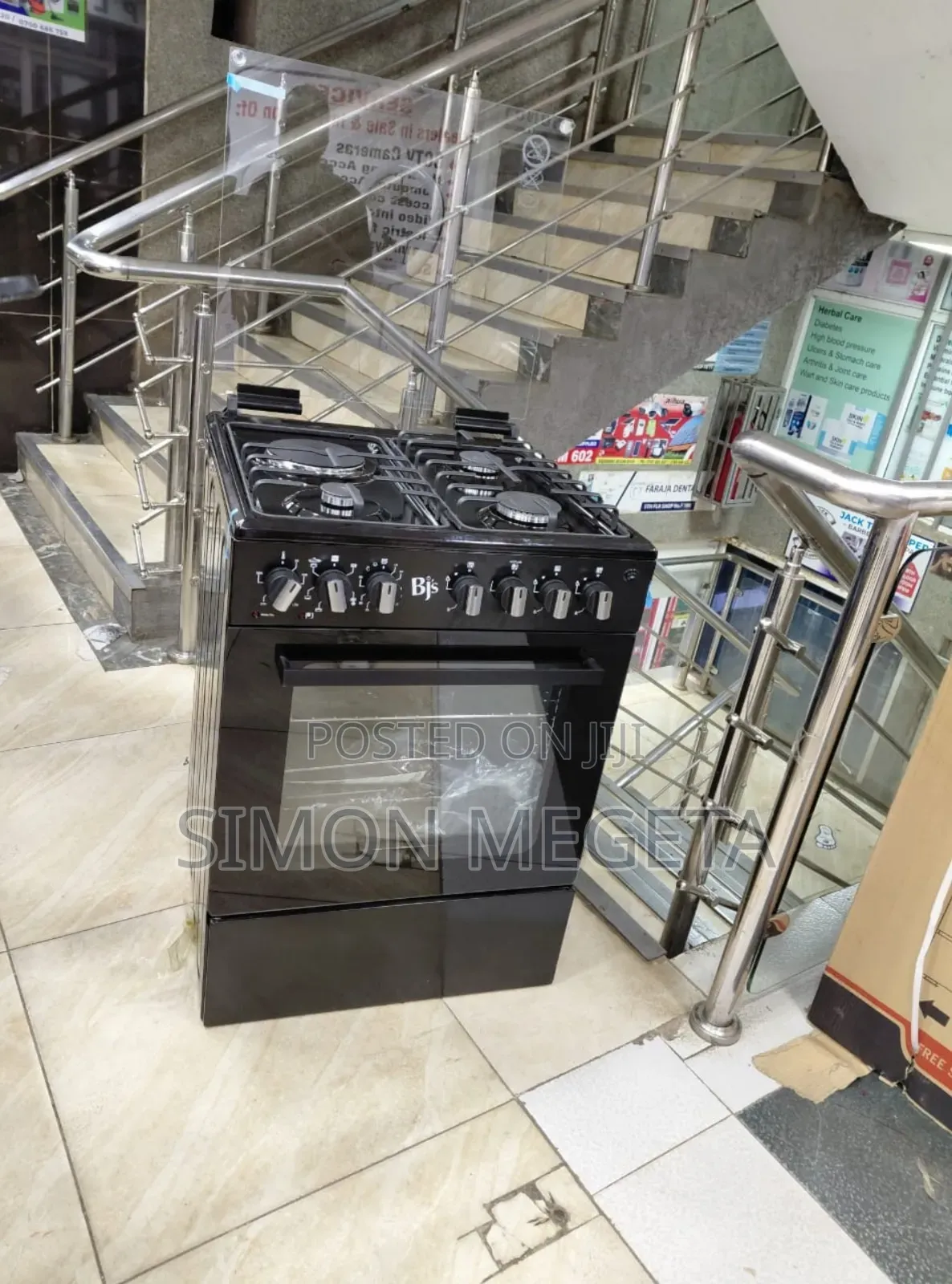 BJS 60×60 3+1 Burner Standing Cooker – Black (Elite).