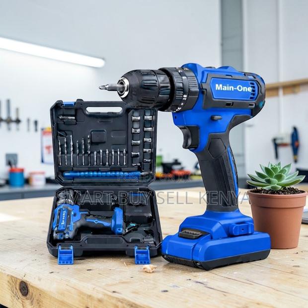 Durable Electric Cordless Drill With Drilling and Impact Function - main view