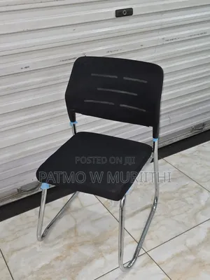 Armless Chrome Mesh Visitor Chair