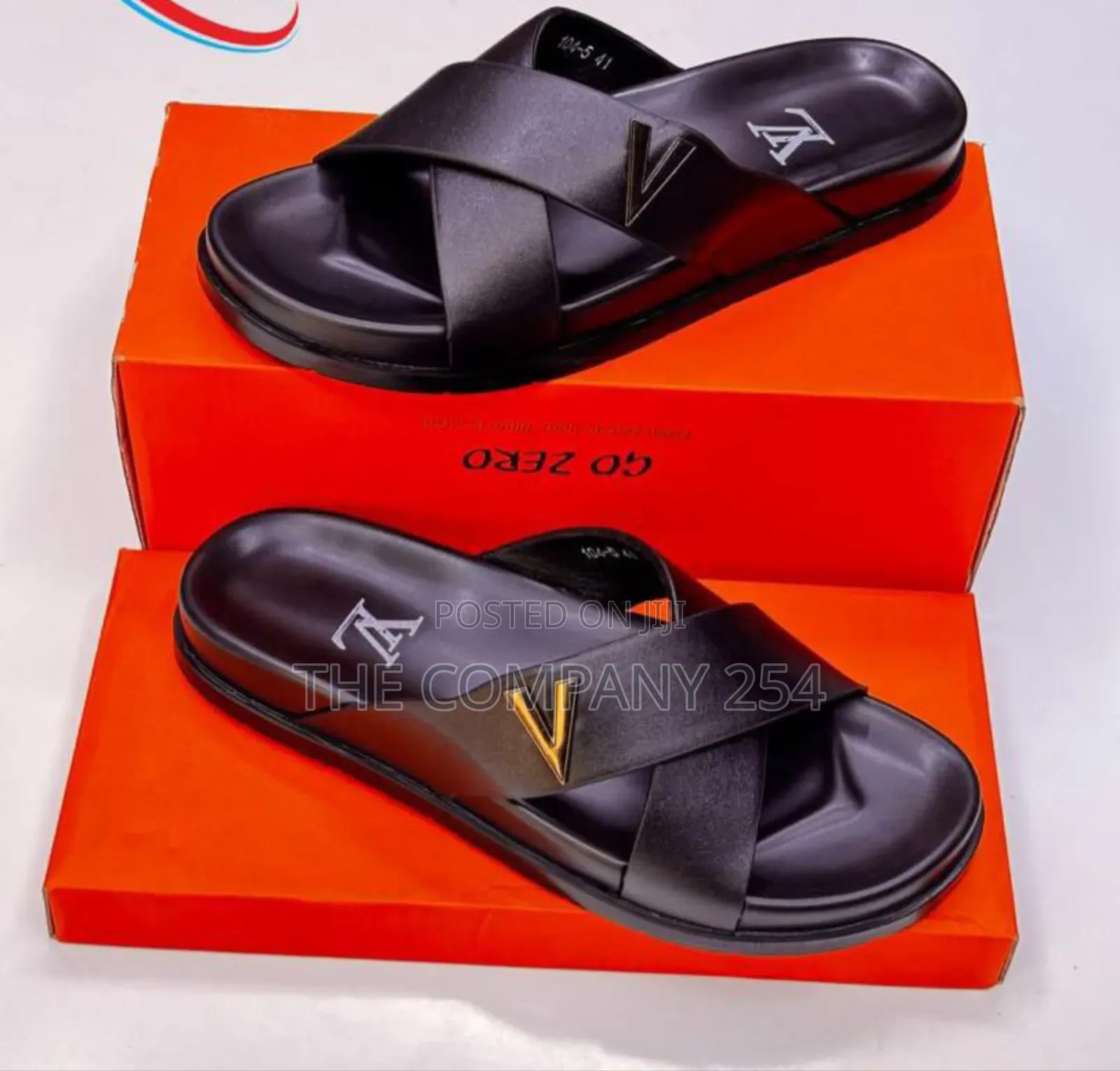 Quality Leather Men Casual Rubber Sole Men Open Slide Shoes