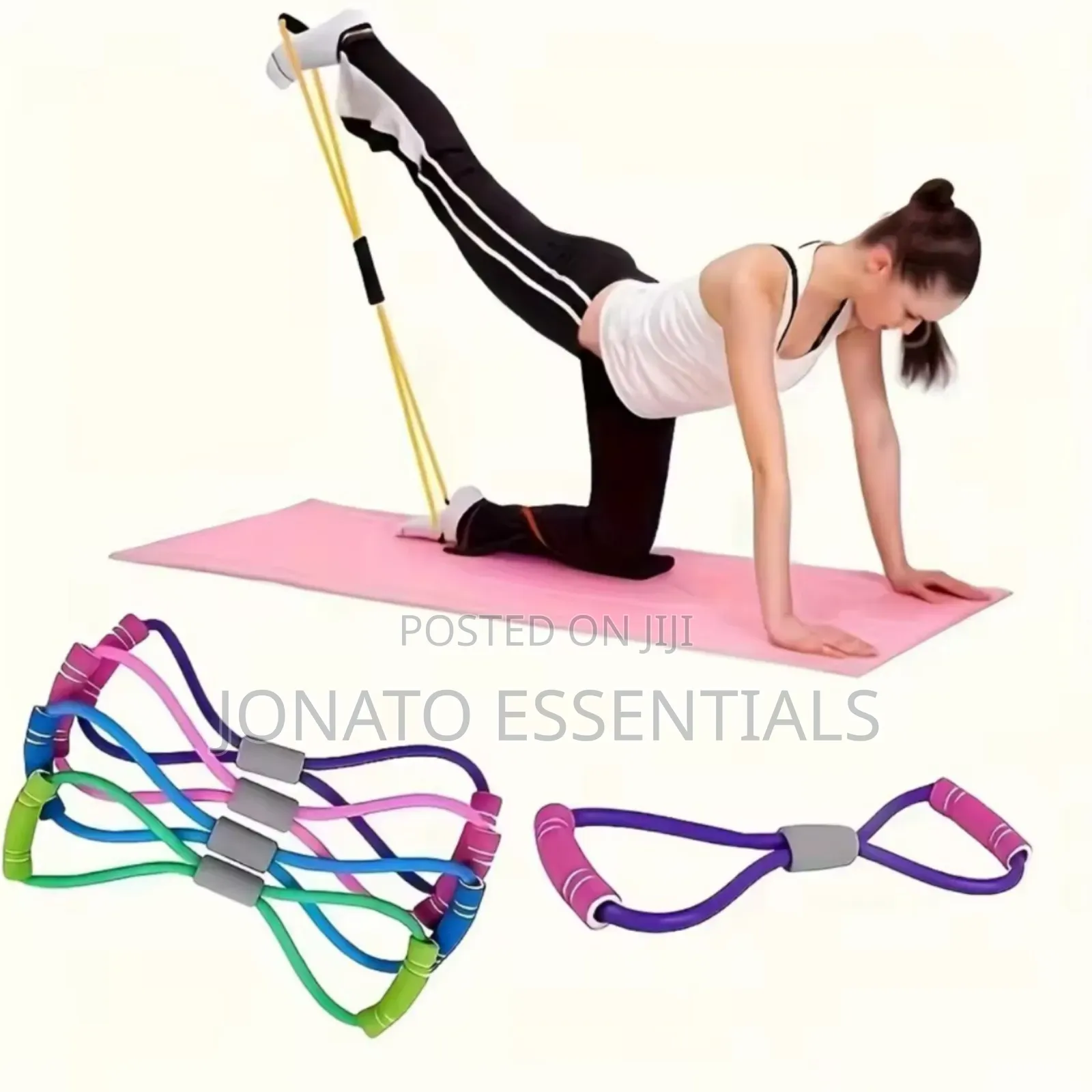 8-Shape Resistance Band for Home Workout - Toning Stretching