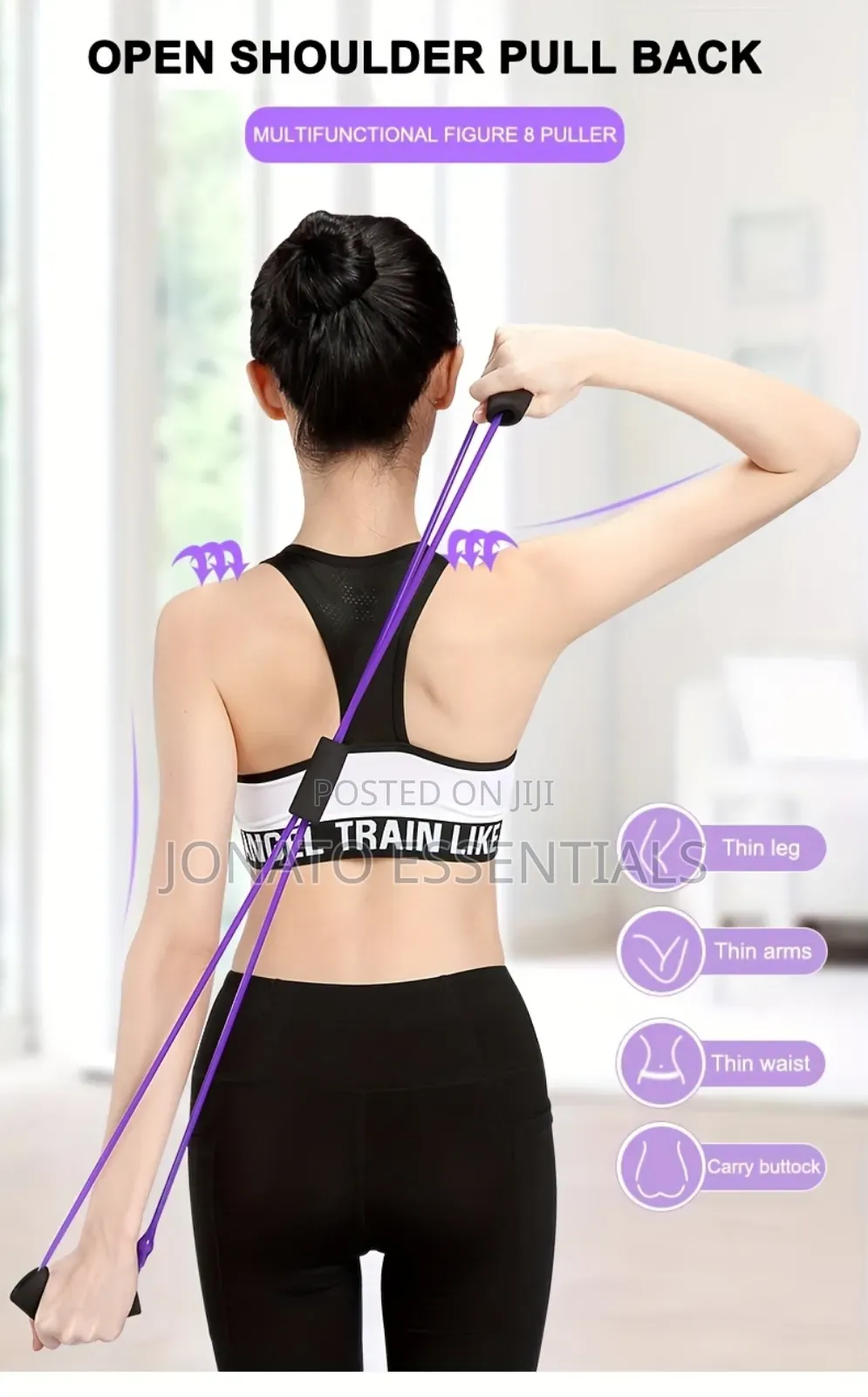 8-Shape Resistance Band for Home Workout - Toning Stretching
