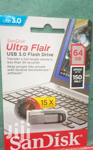 64 Gb Sandisk Ultra Flair USB 3•0 Metalic Flash Drive.