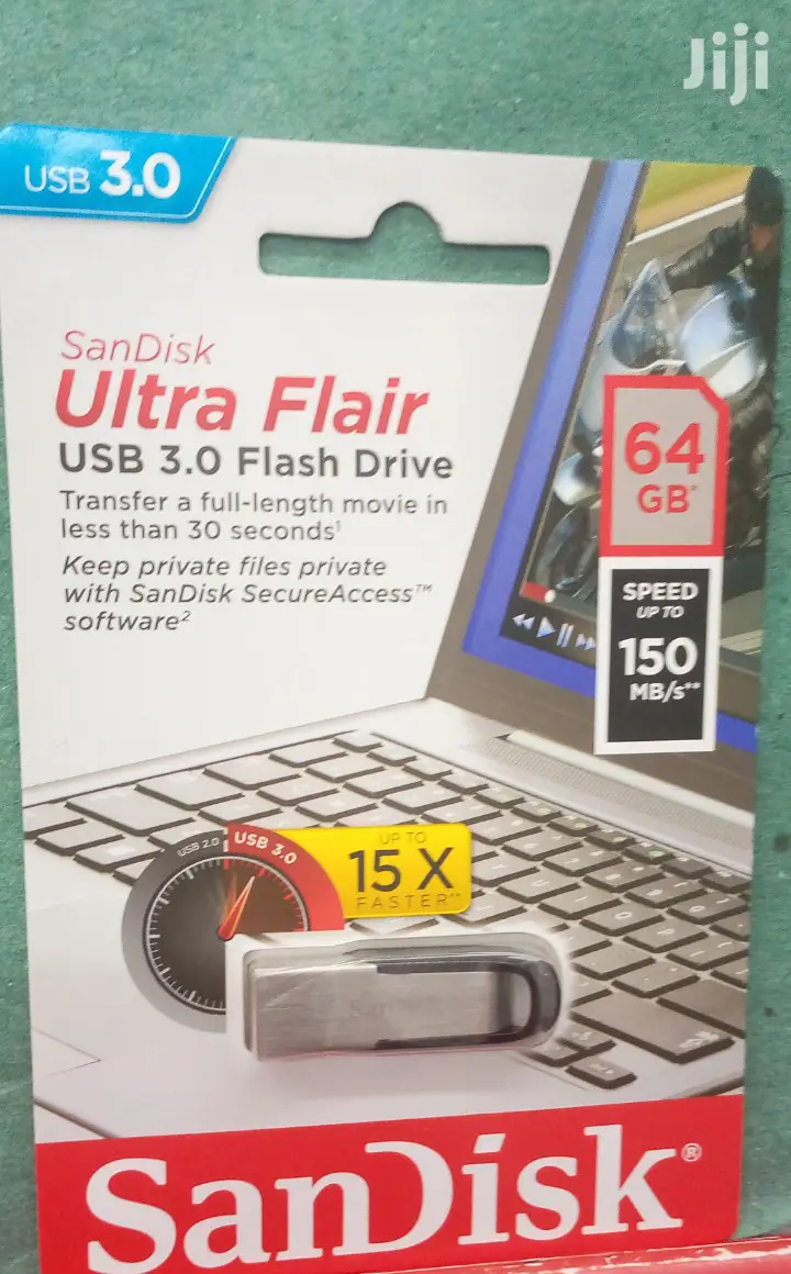 64 Gb Sandisk Ultra Flair USB 3•0 Metalic Flash Drive.
