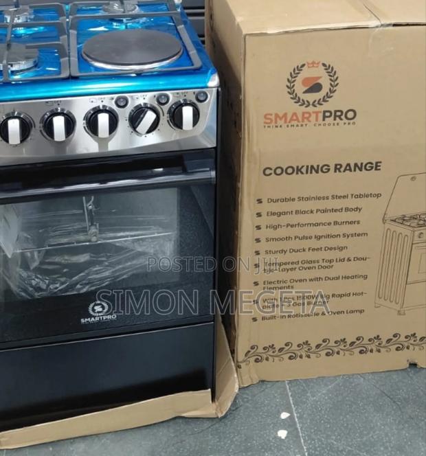 50×55 Smartpro 3+1 Standing Cooker – Gas Electric Burners.