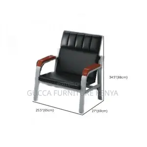 5-seater Leather Cushioned Reception Sofa