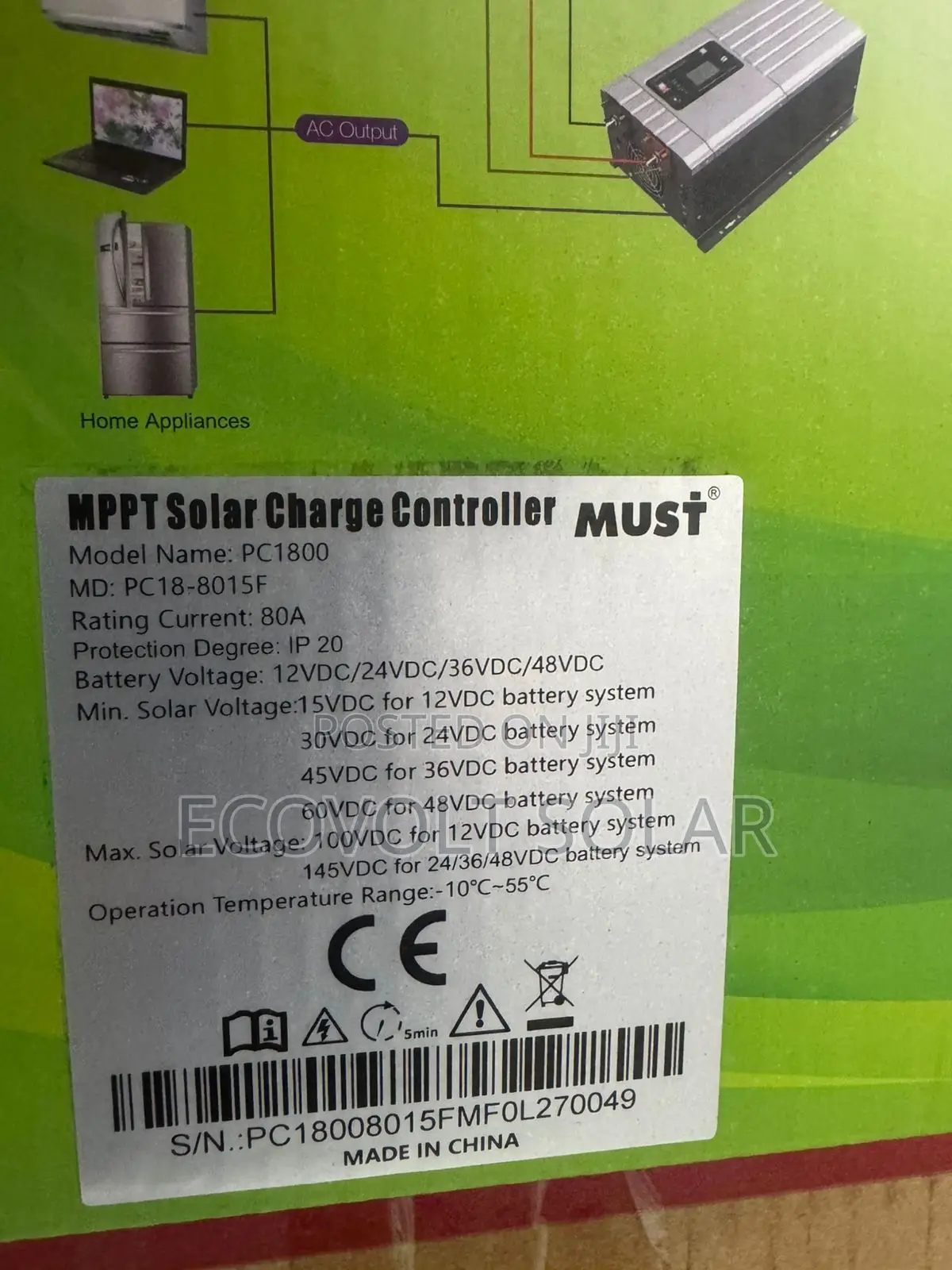 Must Solar MPPT Charge Controller 80a